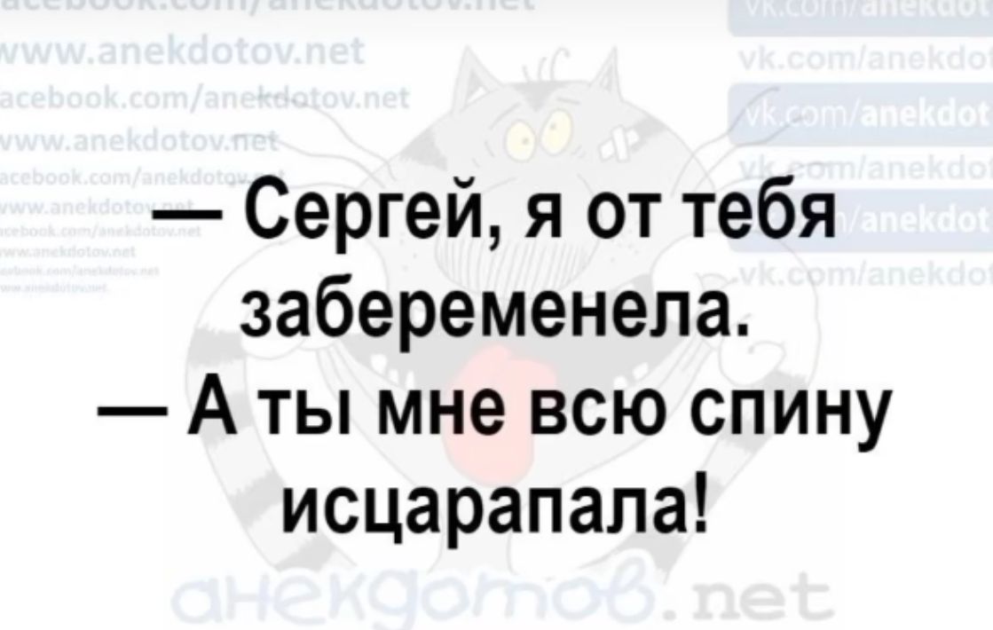 Сергей я от тебя забеременела Аты мне всю спину исцарапала