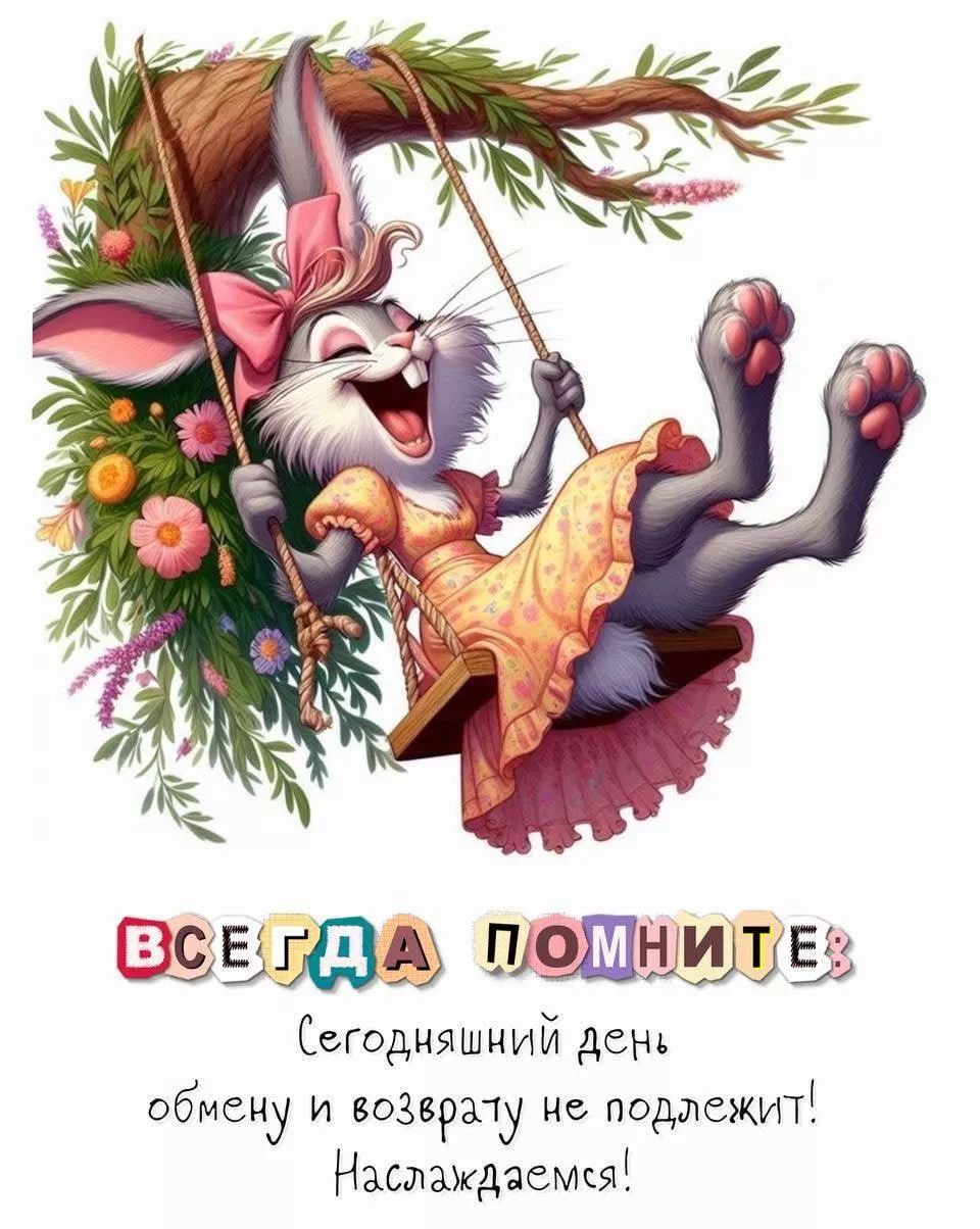 ВСЕГДА ПОМНИТЕ
Сегодняшний день обмену и возврату не подлежит! Наслаждаемся!