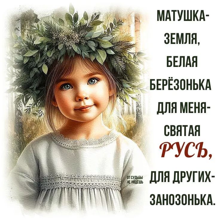 МАТУШКА-ЗЕМЛЯ, БЕЛАЯ БЕРЁЗОНЬКА ДЛЯ МЕНЯ- СВЯТАЯ РУСЬ, ДЛЯ ДРУГИХ-ЗАНОЗОНЬКА.