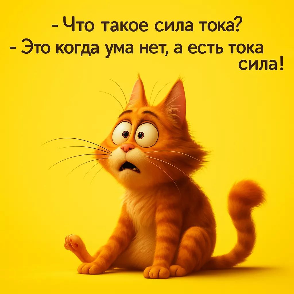 - Что такое сила тока?
- Это когда ума нет, а есть тока сила!