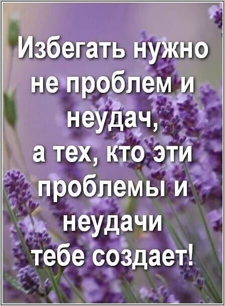 Избегать нужно не проблем и неудач, а тех, кто эти проблемы и неудачи тебе создает!