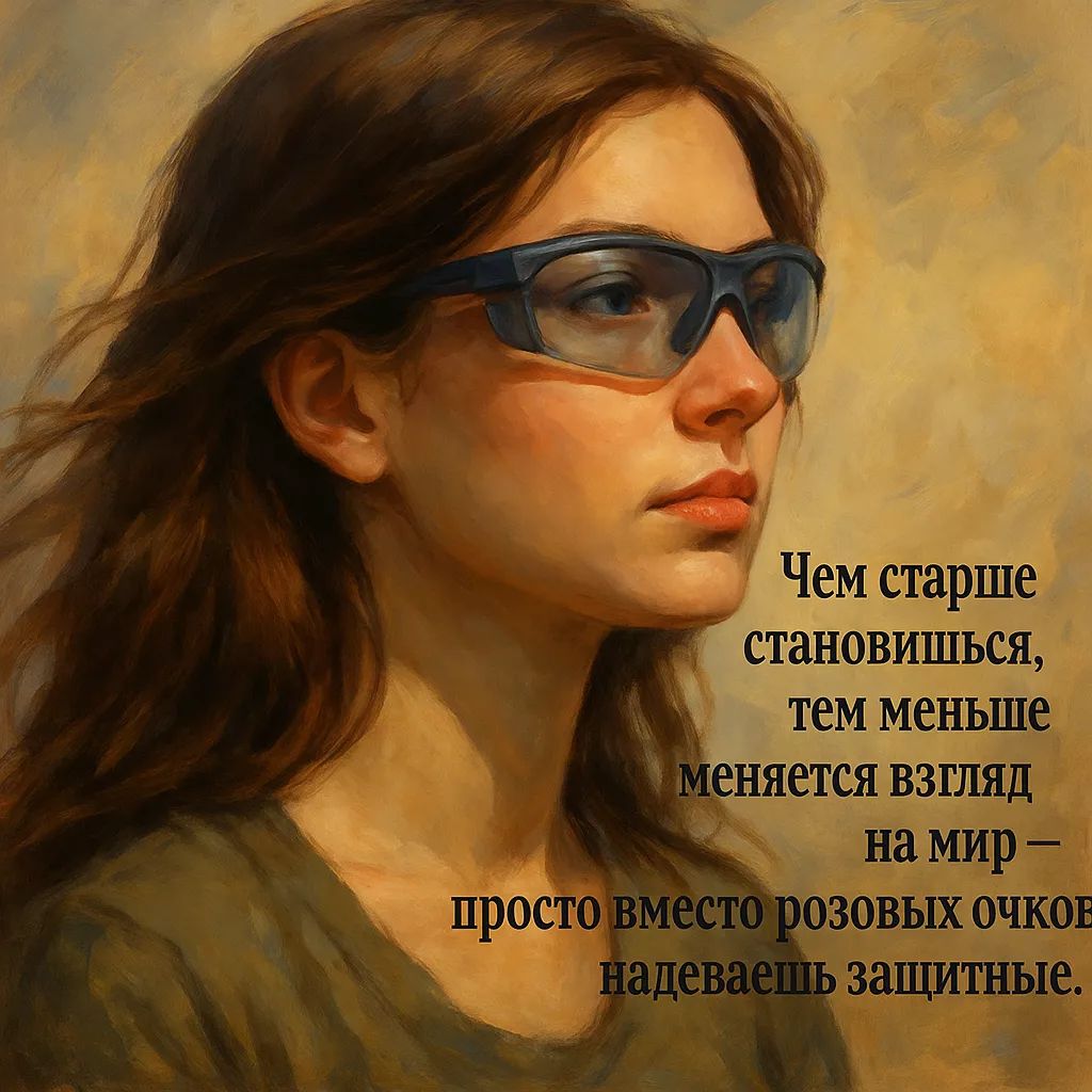 Чем старше становишься, тем меньше меняется взгляд на мир – просто вместо розовых очков надеваешь защитные.