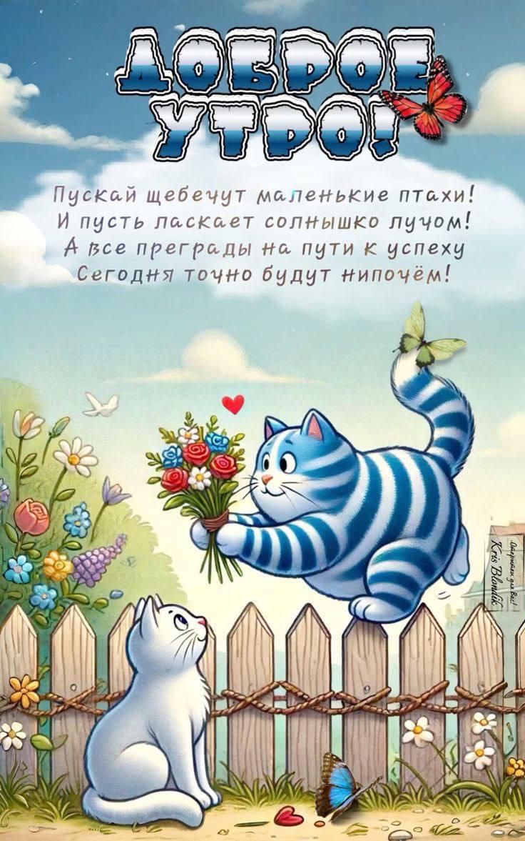 Доброе утро! Пускай щебечут маленькие птахи! И пусть ласкает солнышко лучом! А все преграды на пути к успеху Сегодня точно будут убраны!