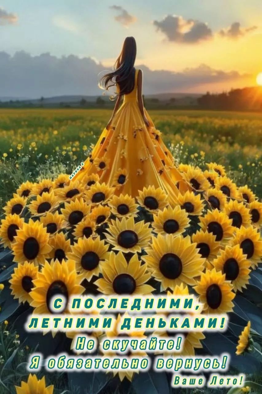 С ПОСЛЕДНИМИ, ЛЕТНИМИ ДЕНЬКАМИ! Не скучайте! Я обязательно вернусь! Ваше Лето!