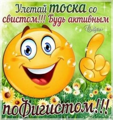 Улетай тоска со свистом!!! Будь активным пофигистом!!!