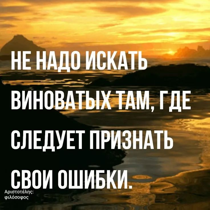 НЕ НАДО ИСКАТЬ ВИНОВАТЫХ ТАМ, ГДЕ СЛЕДУЕТ ПРИЗНАТЬ СВОИ ОШИБКИ.