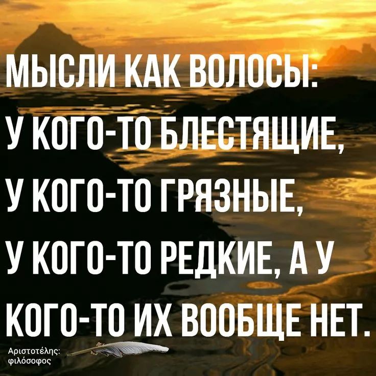 МЫСЛИ КАК ВОЛОСЫ: У КОГО-ТО БЛЕСТЯЩИЕ, У КОГО-ТО ГРЯЗНЫЕ, У КОГО-ТО РЕДКИЕ, А У КОГО-ТО ИХ ВООБЩЕ НЕТ.