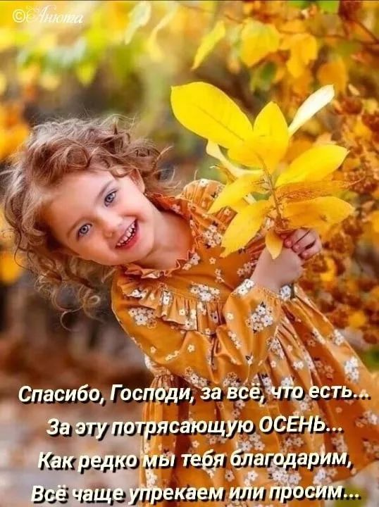 Спасибо, Господи, за всё, что есть... За эту потрясающую ОСЕНЬ... Как редко мы тебя благодарим, Всё чаще упрекаем или просим...