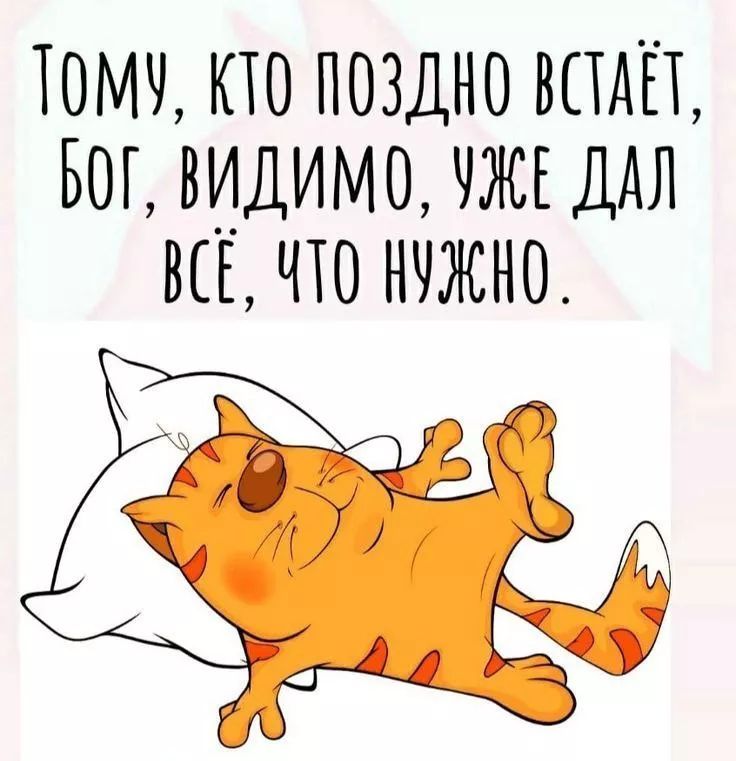 ТОМУ, КТО ПОЗДНО ВСТАЁТ, БОГ, ВИДИМО, УЖЕ ДАЛ ВСЁ, ЧТО НУЖНО.