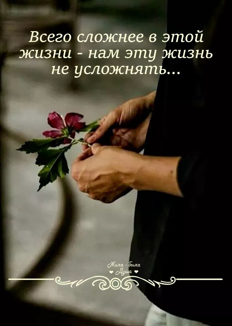 Всего сложнее в этой жизни - нам эту жизнь не усложнять...