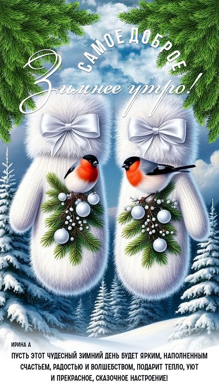 САМОЕ ДОБРОЕ ЗИМНЕЕ УТРО! Пусть этот чудесный зимний день будет ярким, наполненным счастьем, радостью и волшебством, подарит тепло, уют и прекрасное, сказочное настроение!