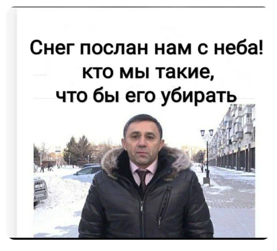 Снег послан нам с неба! кто мы такие, что бы его убирать