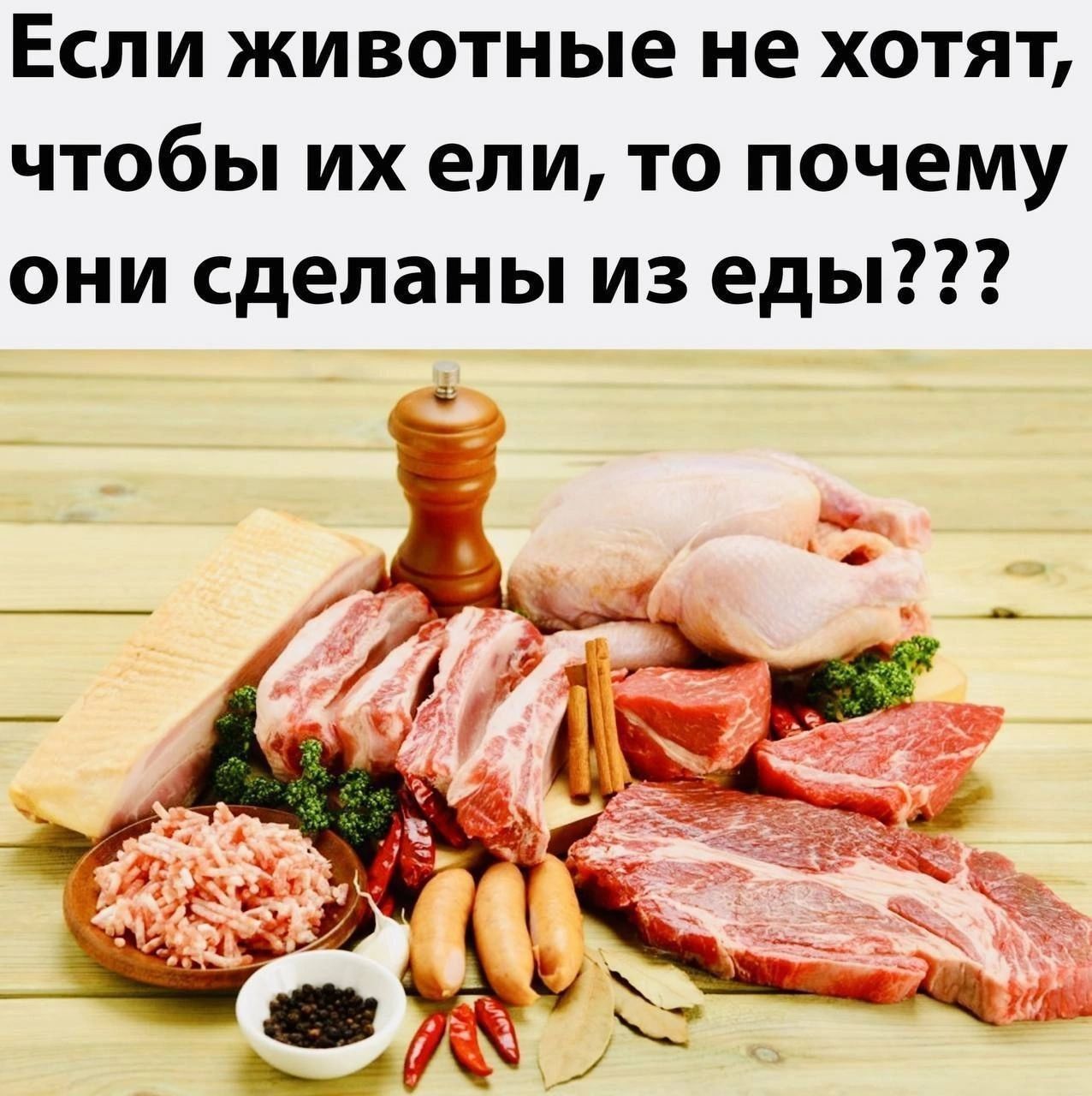 Если животные не хотят, чтобы их ели, то почему они сделаны из еды???