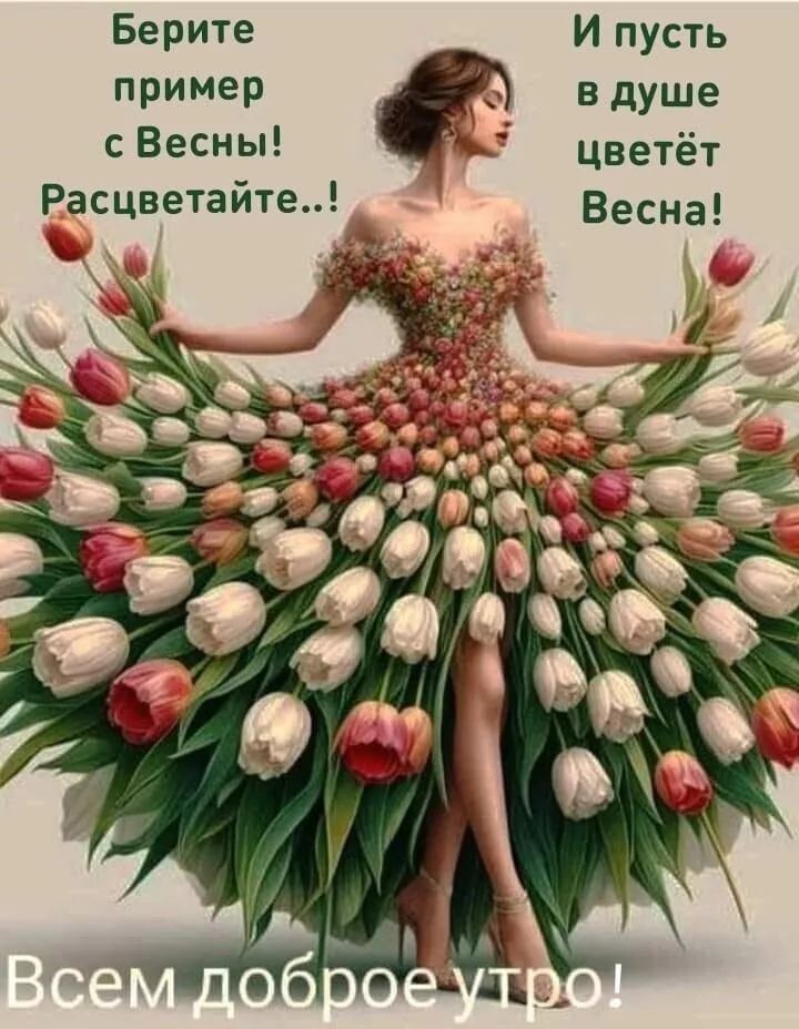 Берите пример с Весны! Расцветайте...! И пусть в душе цветёт Весна! Всем доброе утро!
