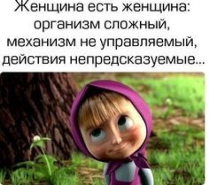 енщина есть женщина организм сложный механизм не управляемый действия непредсказуемые