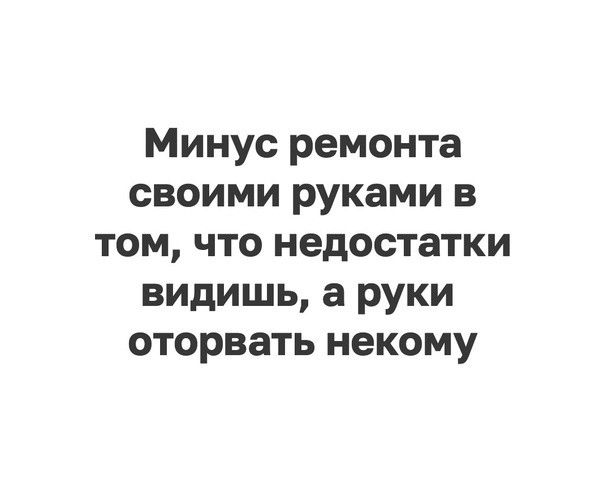 Минус ремонта своими руками в том что недостатки видишь а руки оторвать некому