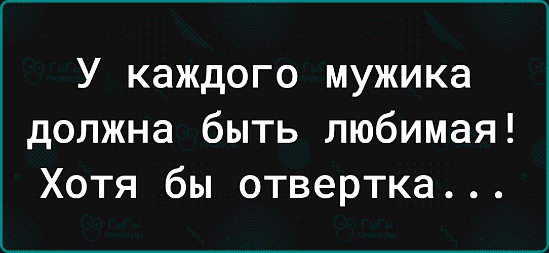 У каждого мужика должна быть любимая Хотя бы отвертка