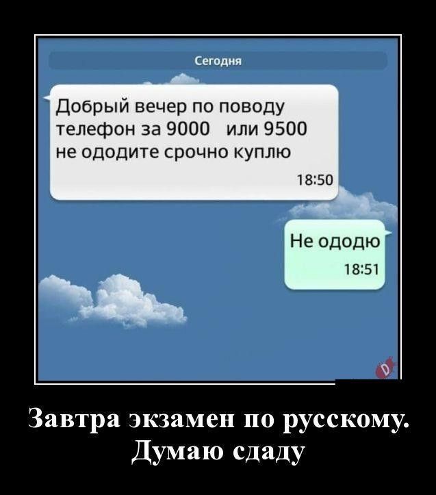 индия Добрый вечер по поводу телефон за 9000 или 9500 не ододите срочно куплю Не ододю 1551 Завтра экзамен по русскому Думаю сдаду