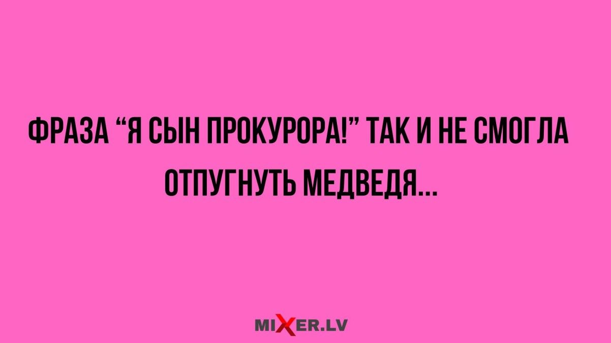 ФРАЗА Я СЫН ПРОКУРОРА ТАК И НЕ СМОГЛА ОТПУГНУТЬ МЕДВЕДЯ миЕВАМ