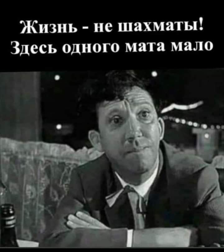 Жизнь не шахматы Здесь одного мата мало