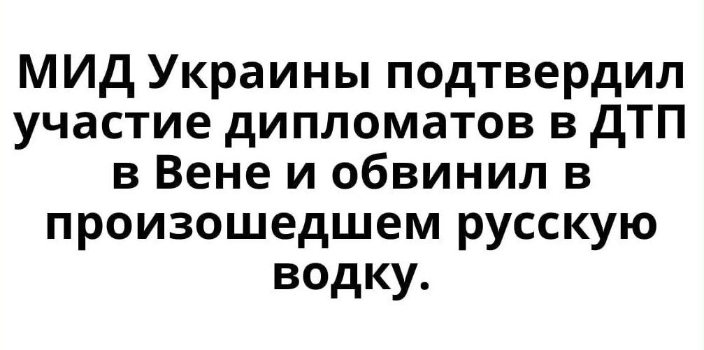 мид Украины подтвердил участие дипломатов в дТП в Вене и обвинил в произошедшем русскую водку