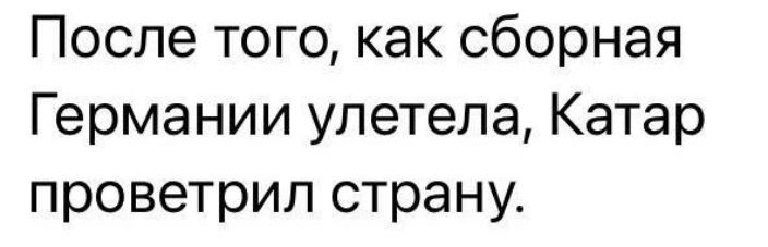 После того как сборная Германии улетела Катар проветрил страну