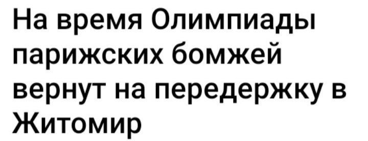 На время Олимпиады парижских бомжей вернут на передержку в Житомир