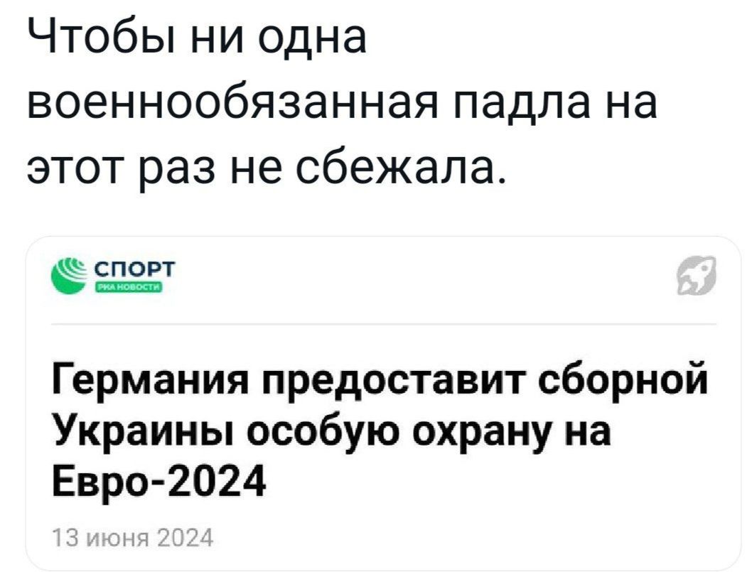 Чтобы ни одна военнообязанная падпа на этот раз не сбежала ш Германия предоставит сборной Украины особую охрану на Евро 2024