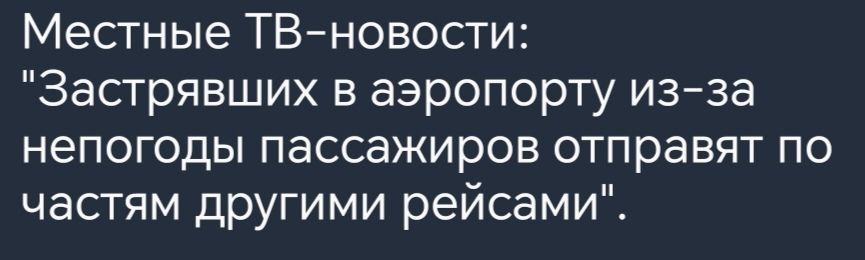 Местные ТВ новости Застрявших в аэропорту из за непогоды пассажиров отправят по частям другими рейсами