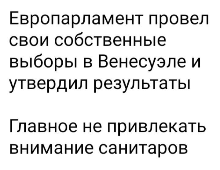 Европарламент провел свои собственные выборы в Венесуэле и утвердил результаты Главное не привлекать внимание санитаров