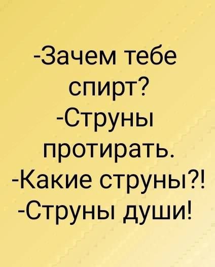 Зачем тебе спирт Струны протирать Какие струны Струны души