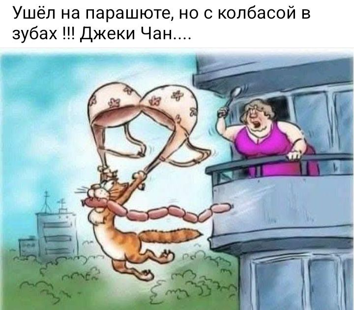 Ушёл на парашюте, но с колбасой в зубах !!! Джеки Чан....