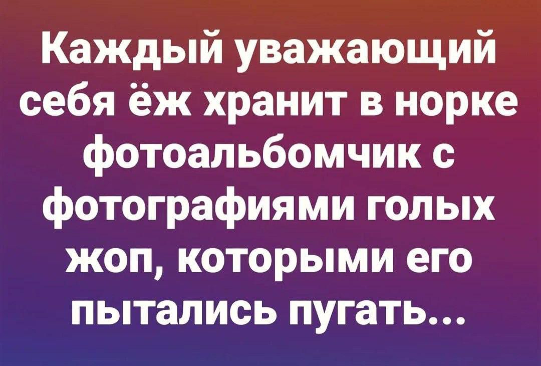 Каждый уважающий себя ёж хранит в норке фотоальбомчик с фотографиями голых жоп, которыми его пытались пугать...