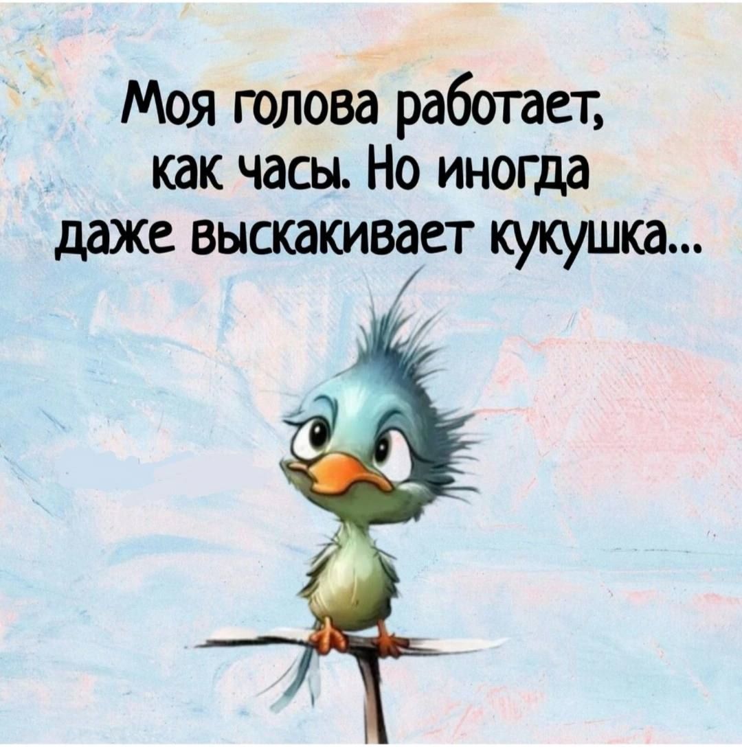 Моя голова работает, как часы. Но иногда даже выскакивает кукушка...