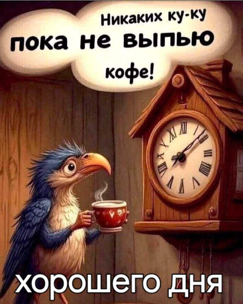 Никаких ку-ку пока не выпью кофе! хорошего дня