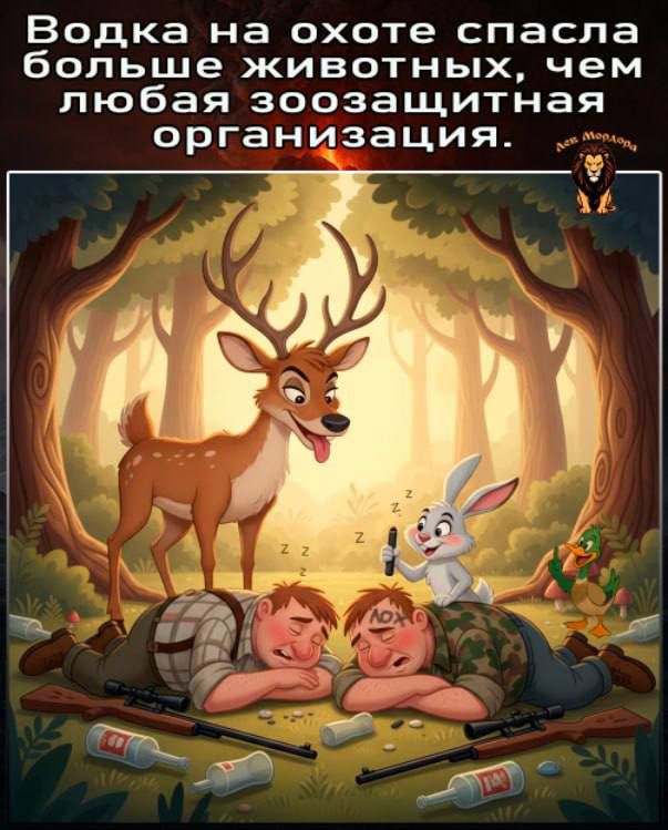 Водка на охоте спасла больше животных, чем любая зоозащитная организация.