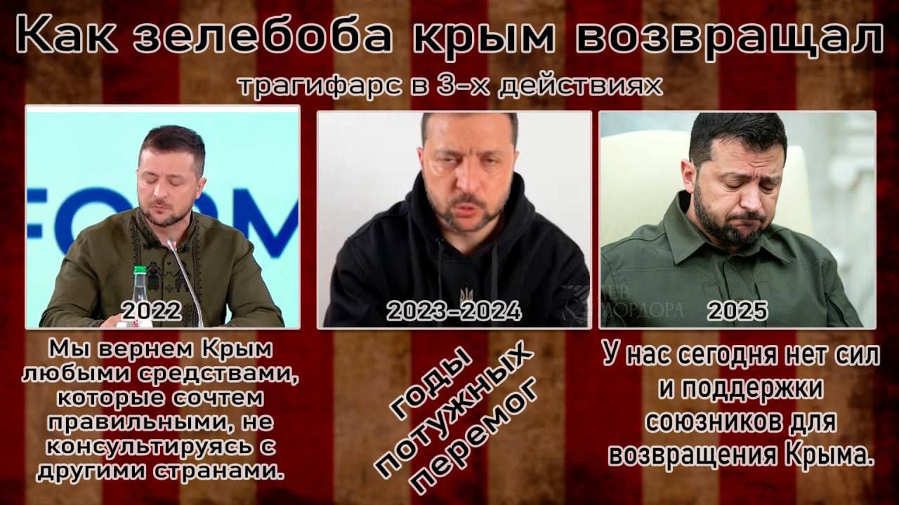 Как зeлебобa крым возвращал тригфарс в 3-х действиях. Мы вернем Крым любыми средствами, которые сочтем правильными. У нас сегодня нет сил и поддержки союзников для возвращения Крыма.