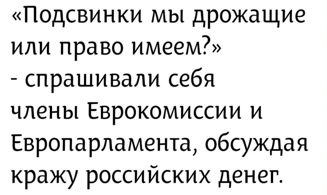 «Подсвинки Mbl дрожащие или право имеет?» - спрашивали себя члены Еврокомиссии и Европарламента, обсуждая кражу российских денег.