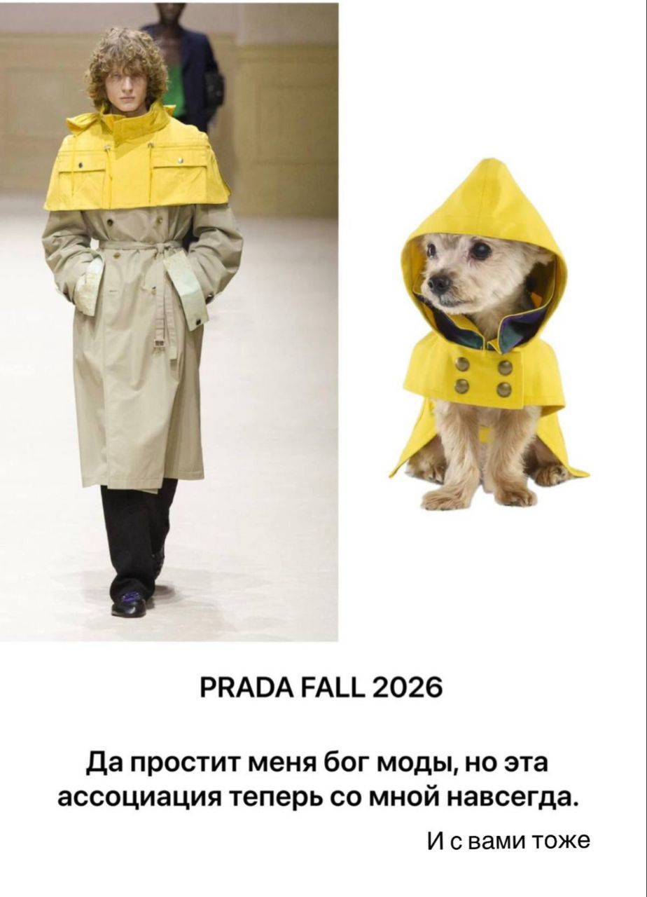 PRADA FALL 2026 Да простит меня бог моды, но эта ассоциация теперь со мной навсегда. И с вами тоже