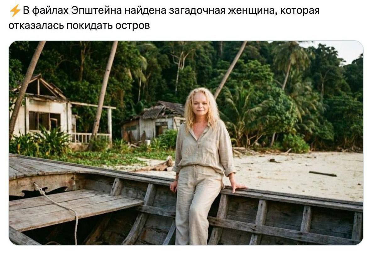 ⚡ В файлах Эпштейна найдена загадочная женщина, которая отказалась покидать остров