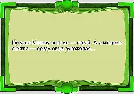 Кутузов Москву спалил герой А я котлеты сожгла сразу овца рукежопая
