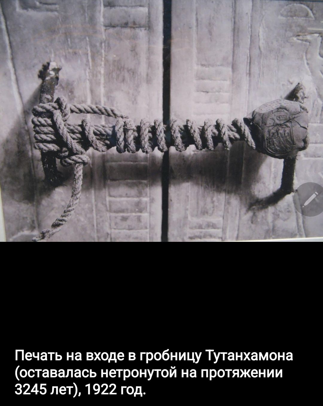 Печать на входе в гробницу Тутанхамона оставалась нетронутой на протяжении 3245 лет 1922 год