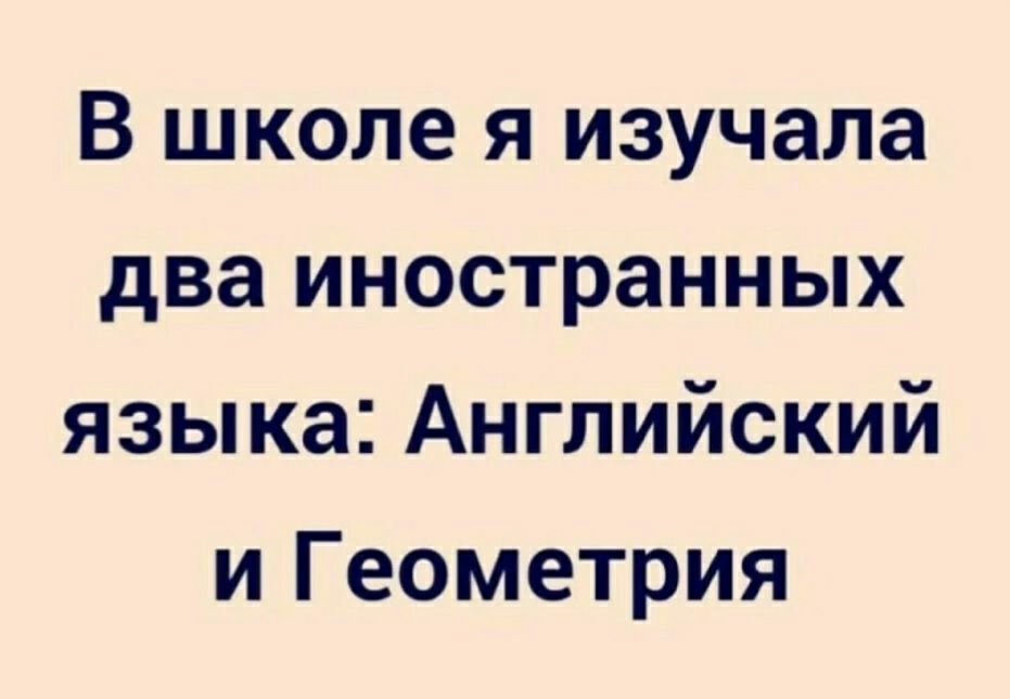 В школе я изучала два иностранных языка Английский и Геометрия