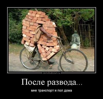 После развода мне транспорт и пол рлма