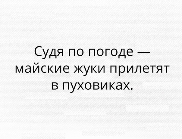 Судя по погоде майские жуки прилетят в пуховиках