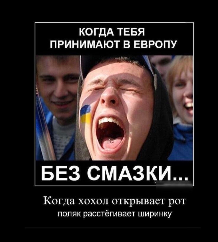 КОГДА ТЕБЯ ПРИНИМАЮТ В ЕВРОПУ 131 БЕЗ СМАЗКИ_ Когда хохол открывает рот поляк расстёгивает ширинку
