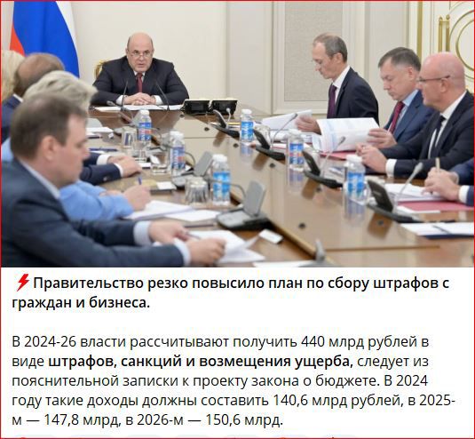 Прввитепьство резки ппеысилп план по бору штрафов граждаи и бизнеса в 2024 26 власти ракчитынвют получить 440 млрд рублей в виде штрафов санкций и возмещения ущерба следуег из лоикнигельнои записки проекту закона о бюджете в 2024 году маме доходы должны сосіавичь иоуь млрд рублей в 20257 м _ ща млрд 52026 м 71501 млрд