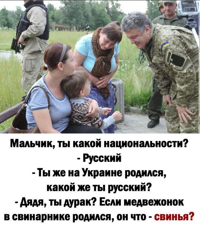Мальчик ты какой национальности Русский Ты же на Украине родился какой же ты русский Аядн тыдурак Если медвежонок в свинарнике родился он что свинья