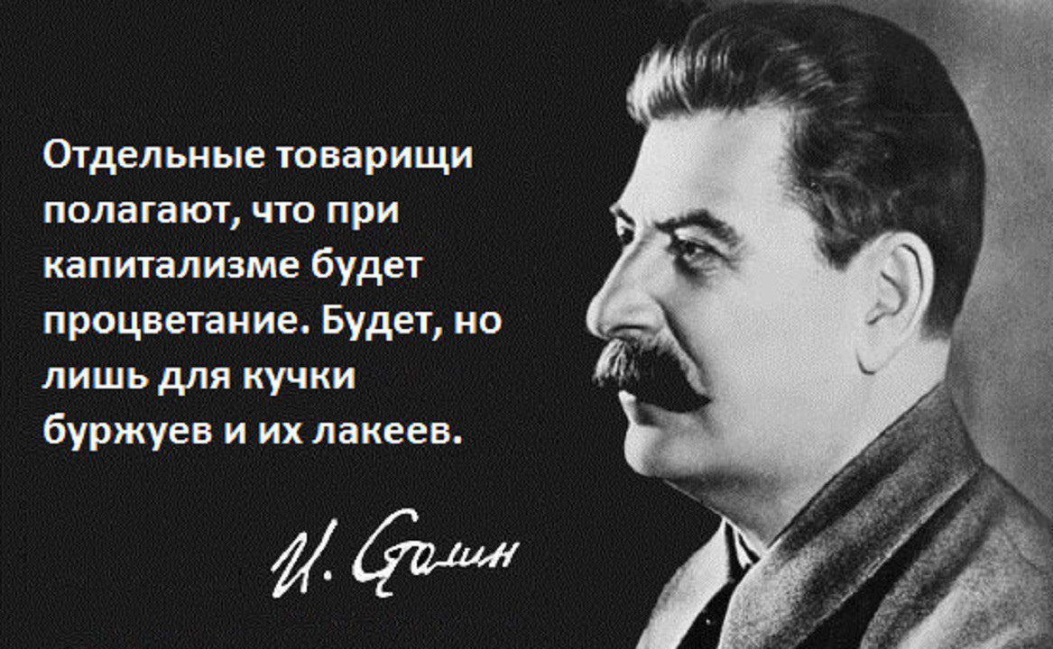 Отдельные товарищи полагают что при капитализме будет процветание Будет но лишь для кучки буржуев и их лакеев й оо