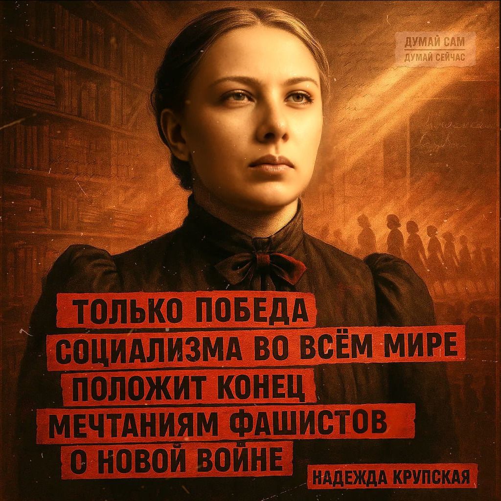 Только победа социализма во всём мире положит конец мечтаниям фашистов о новой войне.
Надежда Крупская